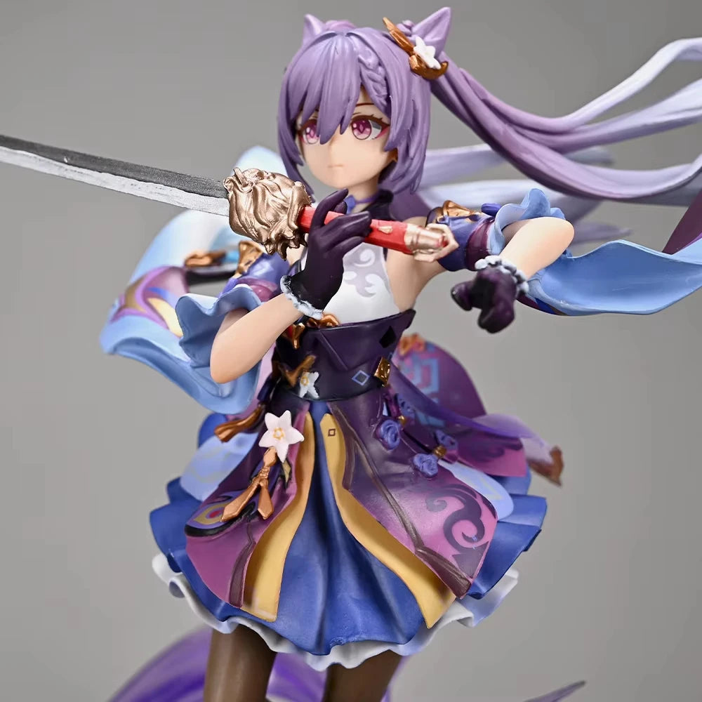 Genshin Impact Anime Figure Keqing PVC Action Figure Kamisato Ayaka Mona Figurine Collection Model Doll Child Kid Gifts