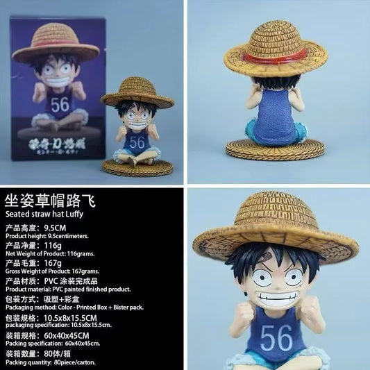 One Piece Luffy Anime Figures 9.5cm Monkey D. Luffy Figure Cute Pvc Statue Desktop Decor Collection Model Toys Xmas Gift