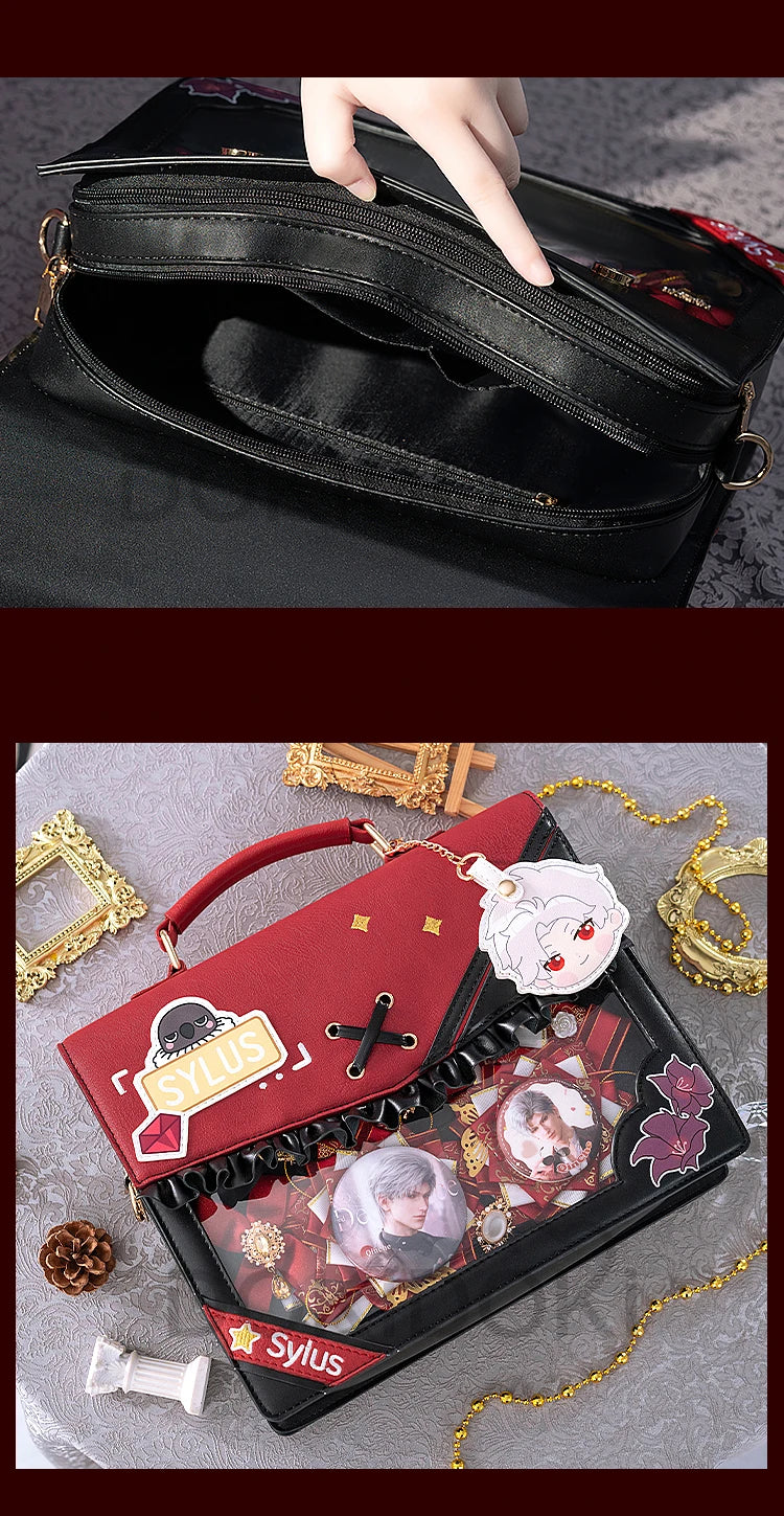 IN STOCK Sylus Cosplay Doujin Bag Game Love and Deepspace DokiDoki Sylus Itabag Red Black School Bag Cosplay Prop