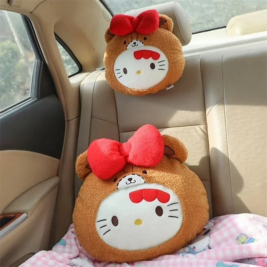Sanrio Lovely Hello Kitty Headrest Back Cushion Chair Lumbar Support Car Seat Decor My Melody Kuromi Throw Pillow Gifts Girl