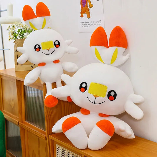 50/90cm Scorbunny Pokemon Large Plush Toys Anime Doll Cute Giant Pokémon Rabbit Cartoon Stuffed Plushie Pillow Gift for Kid Xmas