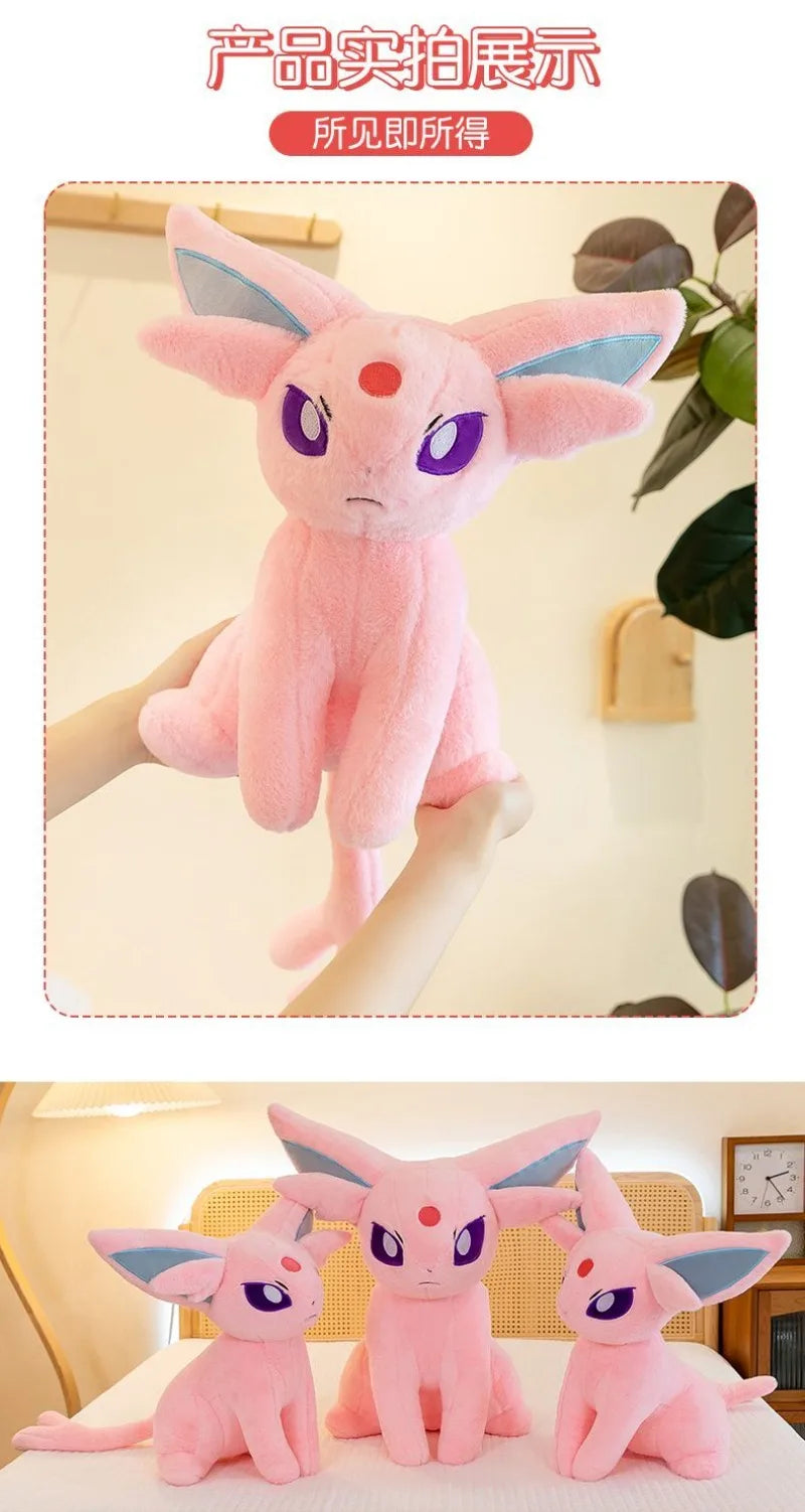 40/55/70cm Big Size Pokémon Espeon Plushies Kawaii Cartoon Anime Ornament Peluche Comfortable Soft Doll Children's Toy Gifts