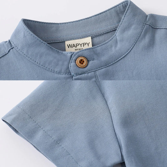 Soft Boys Shirts Summer Cotton Shirt 2 to 3 4 5 6 7 Years Kids Shirts Basic White Shirt Blue Casual Shirts Children's Clothing