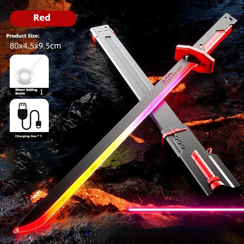 New Laser Sword with Smoke Multi-Color Changing LED Lights Sound Effects Sci-Fi Toy Prop for Kids and Adults Cosplay