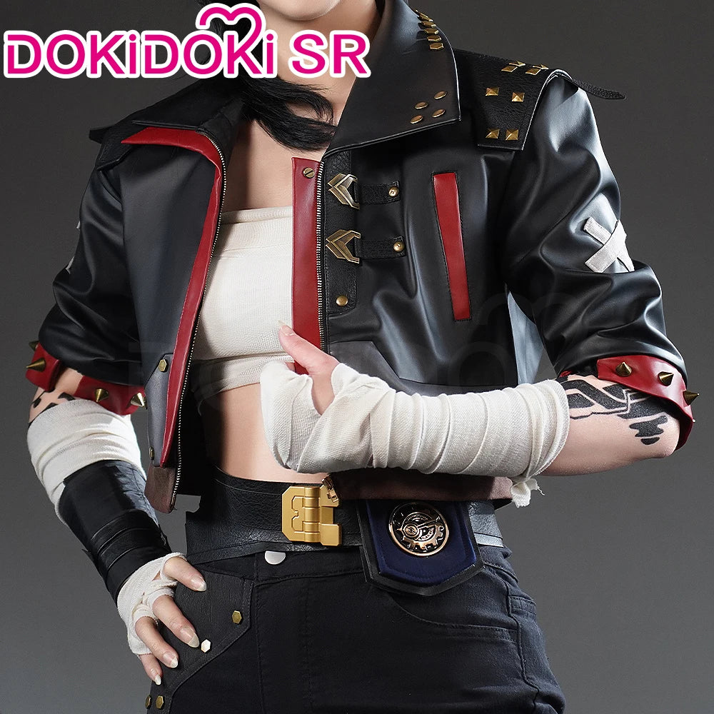 IN STOCK Vii Cosplay Costume Game Cosplay【S-3XL】DokiDoki-SR Women Suit Costume Cosplay Coat Black Suit Vii Tattoo Plus Size