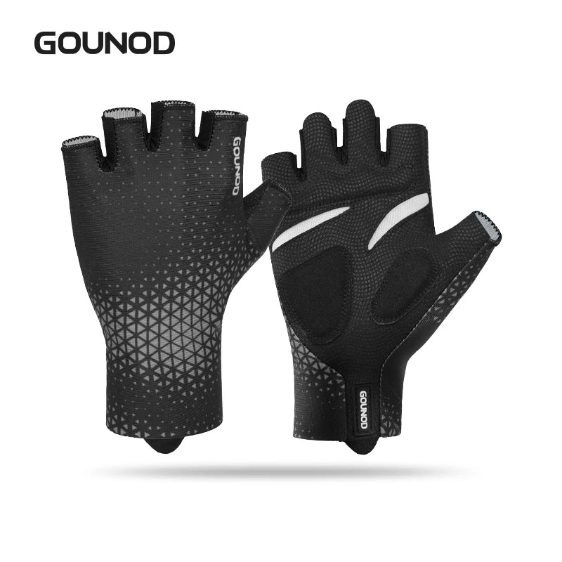 Professional Breathable Anti-Slip Half Finger Gloves for Gym Fitness Cycling and Fishing – Men & Women - gl076-bk / S