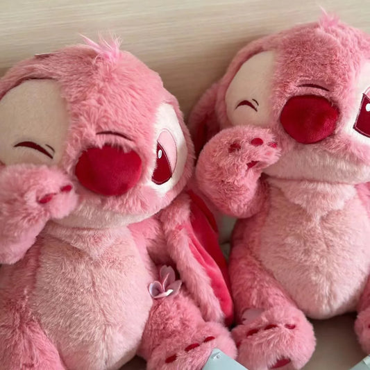 Disney Cartoon Pink Stitch Plush Toy Doll Sakura Story Series Gift For Girlfriend Soft Stuffed Animal Collectible Toys