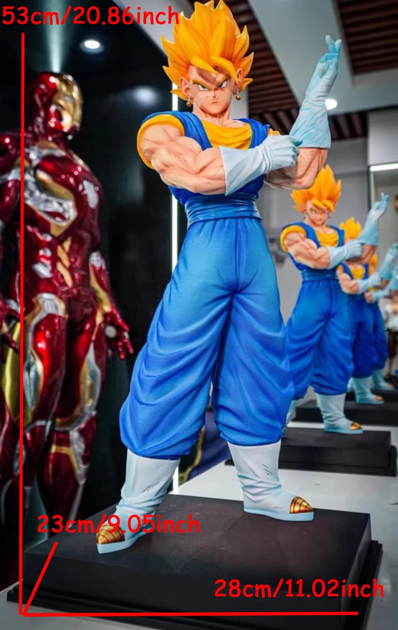 Jt Statue Gogeta Vegetto Figure Dragon Ball Jt Vegetto Gogeta Statue with Base Super Saiyan Action Figures Collection Model Toys