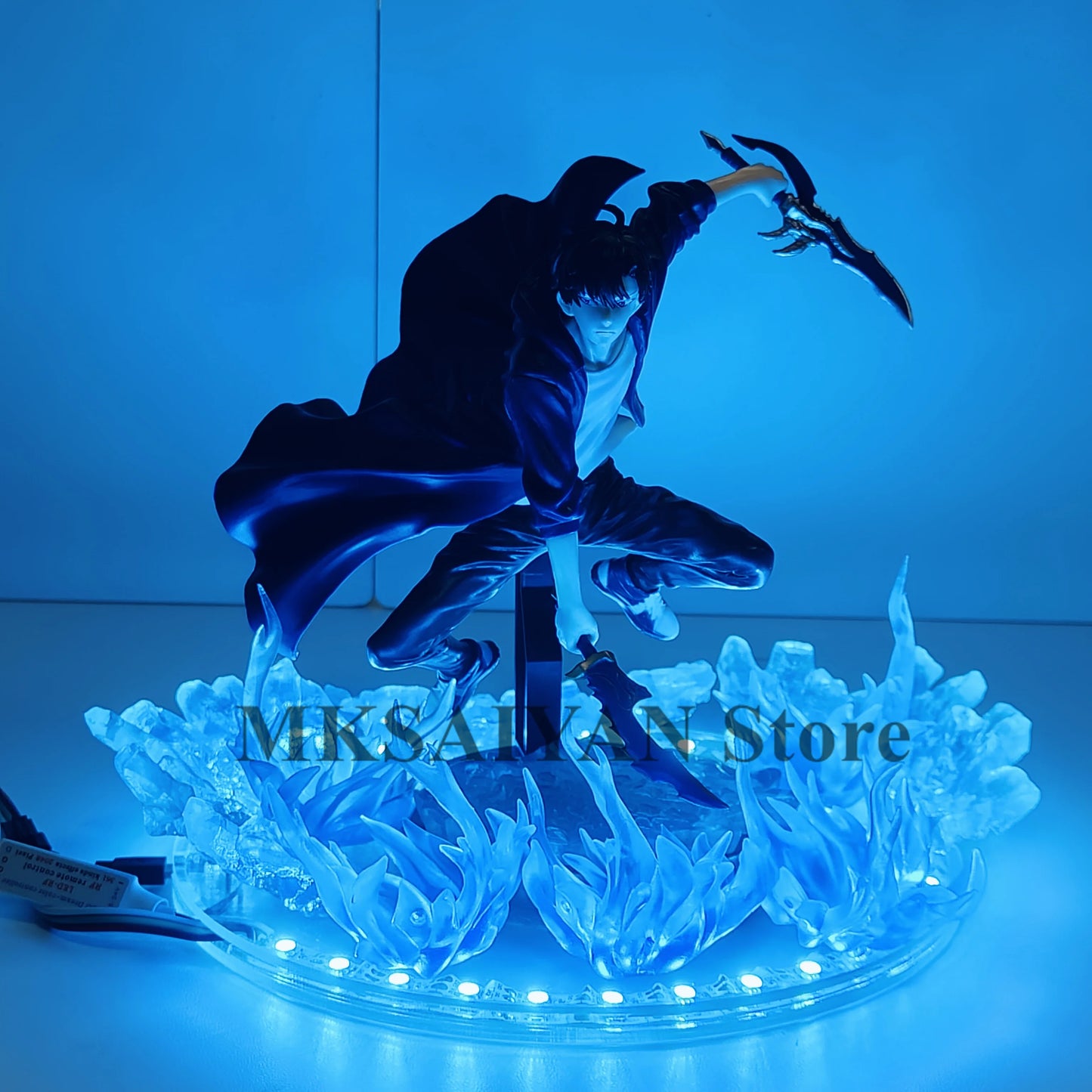 Anime Solo Leveling Sung Jinwoo Excite Motions Action Figure Toys DIY Atmosphere Lamp PVC Model Collection Figurine