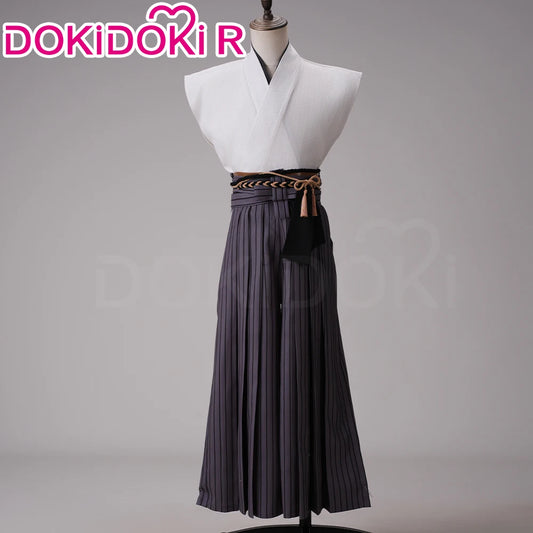 Kotoyuki Tsuneki Cosplay Costume Game【S-2XL】DokiDoki-R Men White Black Kimono Fox Mask Cosplay Suits Plus Size