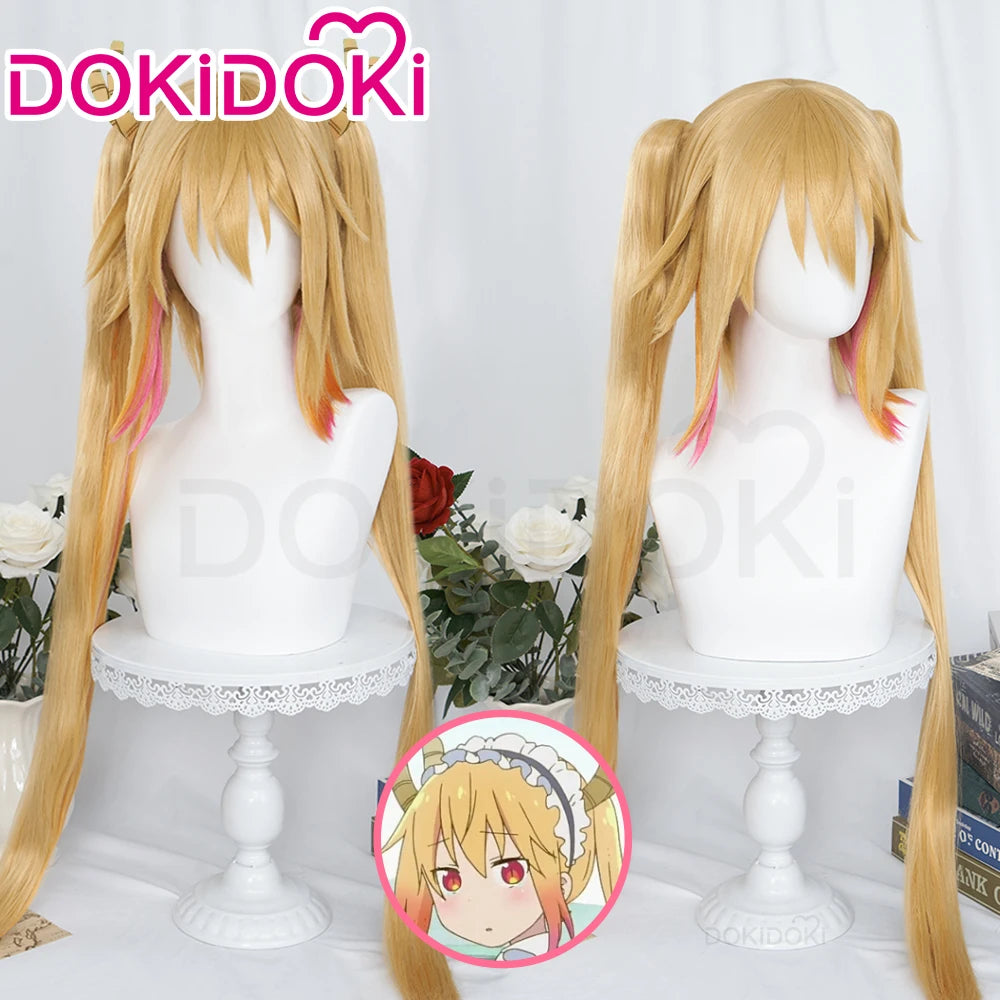 IN STOCK Kanna Tooru Ilulu Wig Anime Miss Kobayashi's Dragon Maid DokiDoki Kanna Cosplay Women Long Hair Free Cap