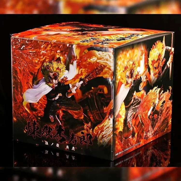 Hot Demon Slayer Rengoku Kyoujurou Fire Pillar Anime Figure Model Statue Boys Collection Desktop Decoration Ornament Toys Gifts