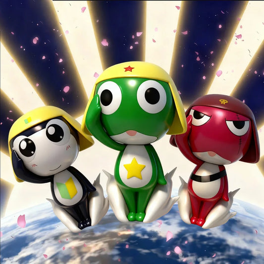 New Style "KERORO" Anime Peripheral: Sergeant, Private Second Class & Corporal Robot Alien Figurine, Gift & Collection Item