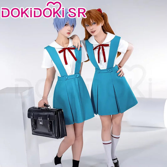 IN STOCK Reii / Asukaa Cosplay Costume DokiDoki-SR Anime Cosplay Women Asukaa Costume Socks Rei School Uniform Halloween Costume