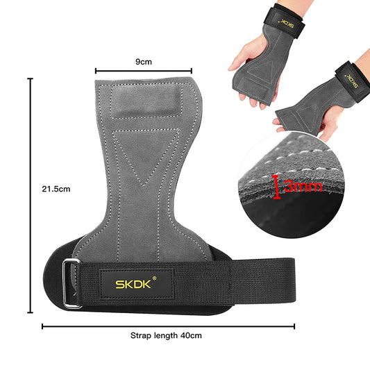 Skdk Gym Grips Palm Guards Cowhide Palm Protector Weightlifting Gymnastics Workout Gloves Grips Fitness Training Equipment