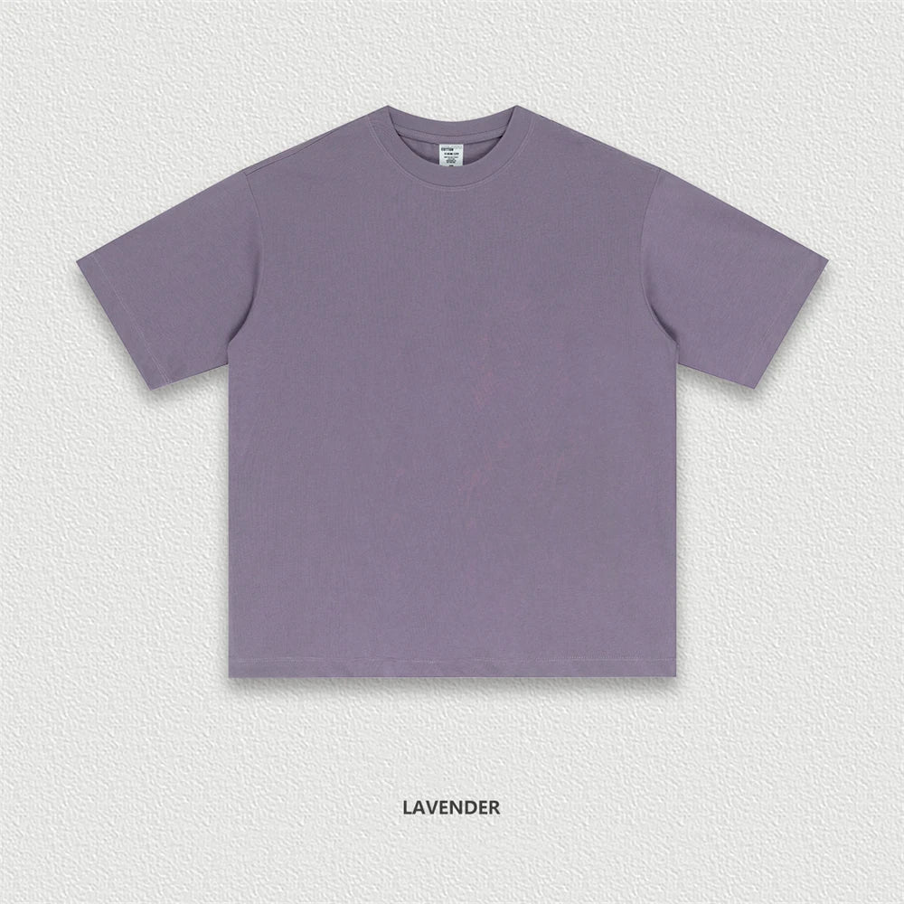 ZODF New 2025 Men Basic Solid 255gsm Cotton T-Shirts Unisex Loose Breathable Comfortable T Shirt Brand Clothes HY0973