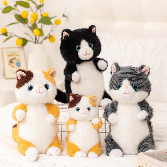Cute Simulated Sitting Cat Plush Toy 20/30cm Stuffed Animal Soft Toys For Kids And Adults Fluffy Pet Cats Plushies