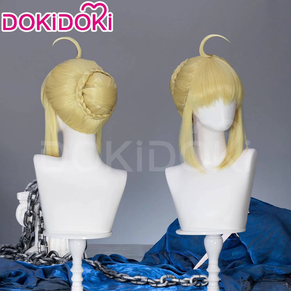 Saber Cosplay Costume Honkai: Star Rail x Fate DokiDoki-SR HSR Women Costume Dress Saber Cosplay Wig