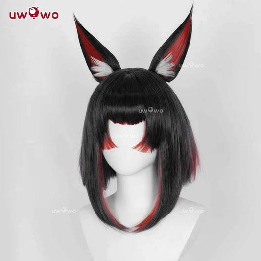 UWOWO Ahri Wig Game League of Legends/LOL: Ahri After Hours Mythic Variant Cosplay Wig With Ears ShortBlack Wig Halloween Wig