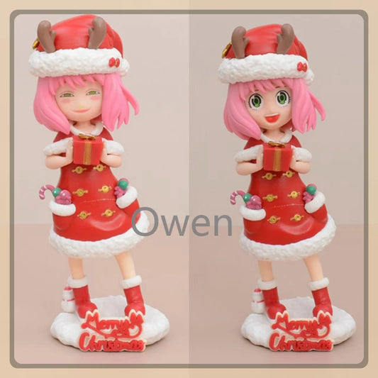 Christmas Anime Spy×Family Action Figures Anya Forger Winter Santa Claus Dolls Model Toys PVC Collectible Ornament Birthday Gift