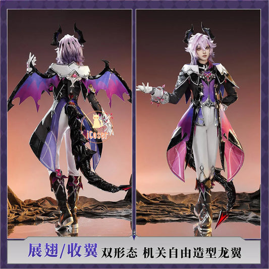 Genshin Impact Durin Cosplay Costume Wig Uniform Outfit Headwear Metal Props Halloween Party for Women Men Carnival Role Play