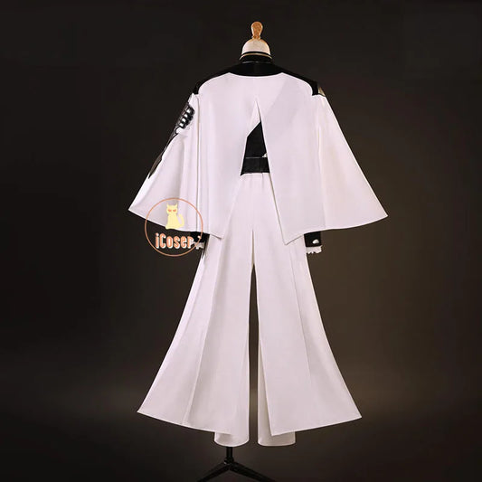 Anime Seraph of The End Ferid Bathory Cosplay Costume Wig White Uniform Cloak Metal Props Halloween Party for Women Men Carnival