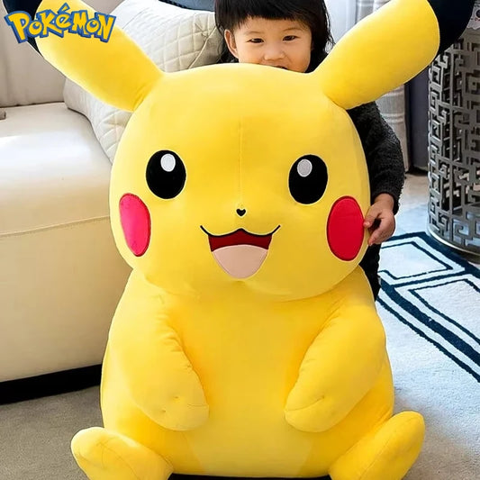 30/40/50/60CM Pokemon Smiling Pikachu Plushies Cartoon Anime Stuffed Kawaii Ornament Comfortable Soft Doll Children Toy Gift
