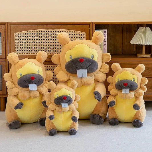 35/80cm Large Bidoof Pokemon Plush Toys Anime Doll Cute Pillow Cartoon Giant Pokémon Plushie Stuffed Gift for Kids Christmas