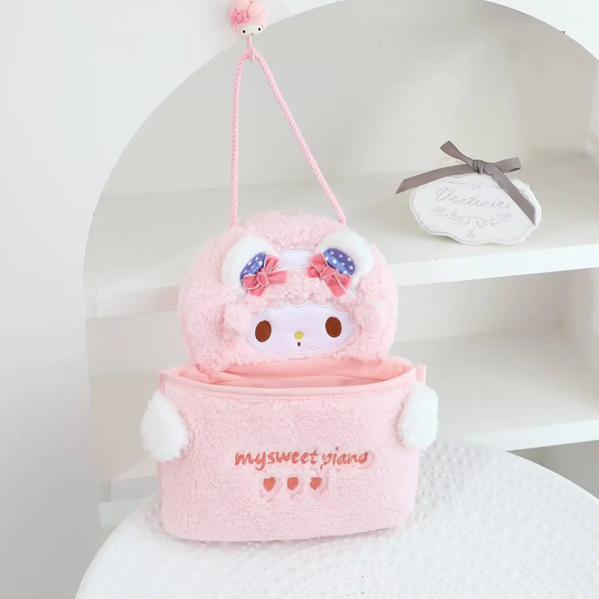 Cartoon My Melody Storage Bag Lovely Anime Hanging Car Seat Back Storage Bag Sweet Piano Japanese Style Car Accessories Girl