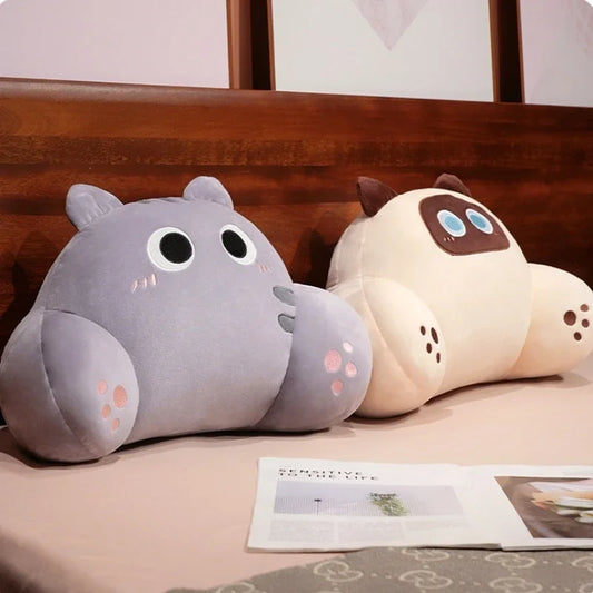 Comfortable Cat Style Back Cushion Sofa Bed Chair Lumbar Support Cushion Comfortable Throw Pillow Reading and Watching TV Soft