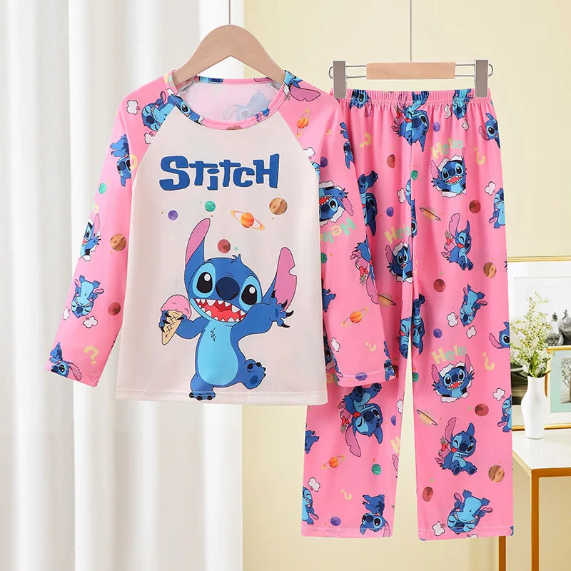 Toddler Girl Pajamas Sets for Boys Pijamas Long Sleeve Pink Strawberry Bear Stitch Children Pyjamas