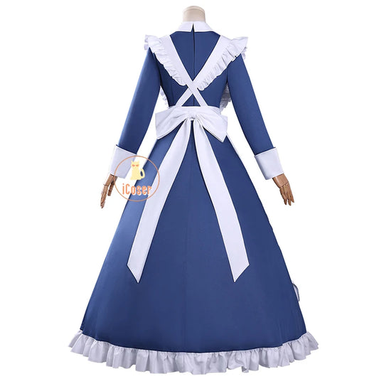 Anime Mechanical Marie Cosplay Costume Dress Maid Outfit Apron Headband Halloween Party for Women Girls Carnival Role Play Props
