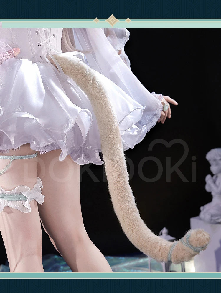 IN STOCK Lynette Doujin Cosplay Costume Game Genshin Impact DokiDoki-SR Angel's Courtyard White Dress Ballet Cute Fontaine