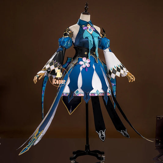 Honkai Star Rail Cerydra Cosplay Costume Wig Dress Uniform Crown Wings Headwear Halloween Party for Women Girls Carnival iCoser