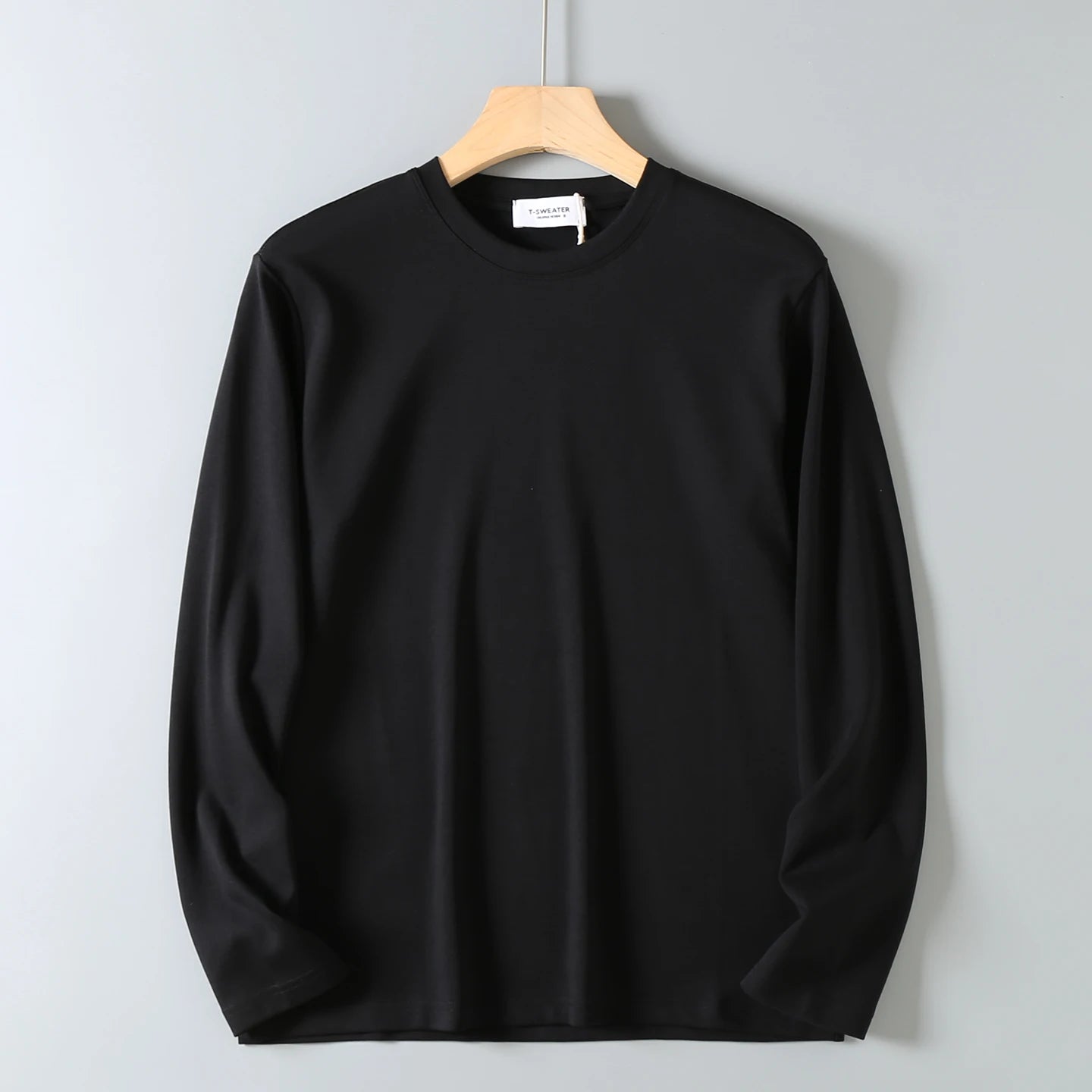 2025 Autumn New American Retro Long Sleeve O-neck Solid Color T-shirt Men's Fashion Simple 95% Cotton Washed Casual Sport Tops