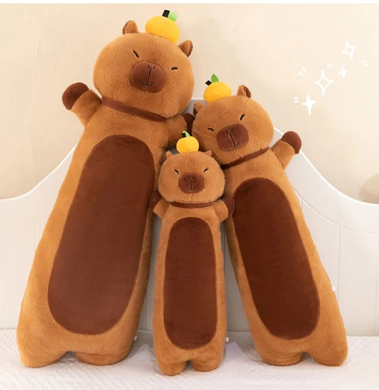 Creative Long Strip Capibala Pillow Cartoon Large Dolphin Doll Sleeping with Children Plush Toy Children Birthday Christmas Gift