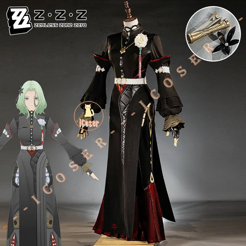Zenless Zone Zero Isolde Cosplay Costume Wig Uniform Headwear Pendant Halloween Party Women Girls Props Game Role Play Outfit
