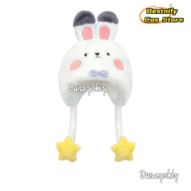 Bestnify Cos Fluffy Blusher Rabbit Plush Hat 54-58CM Polyester - A4 / China Mainland