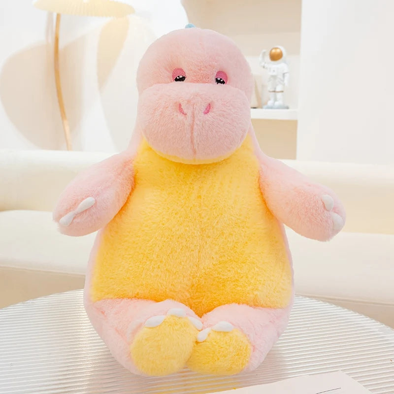 New Candy Sweet Color Cartoon Dino Plush Toy Pink Blue Dinosaur Soft Doll Large Sleep Hug Pillow Bedroom Home Decoration