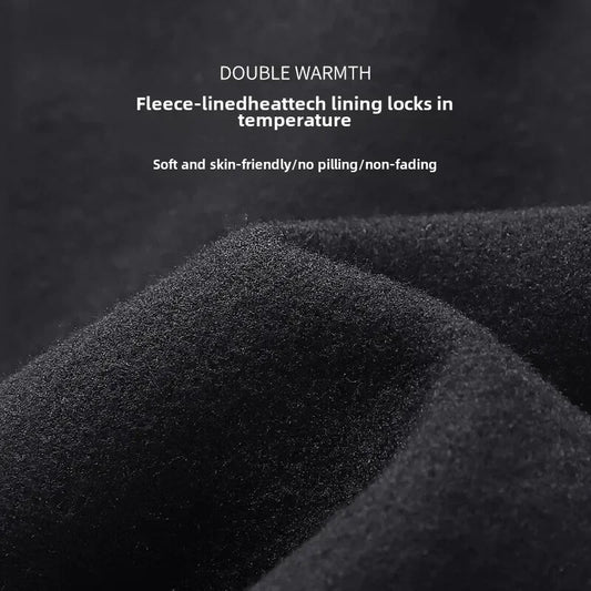 Men’s Winter Fleece-Lined Quick-Dry Warm-Up Sports Set for Running Cycling Fitness Training