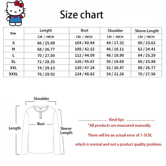 Women's Sweatshirts Plus Size Clothing Sanrio Products Y2k Hello Kitty Autumn/Winter Harajuku Long Sleeve Graphic Sweatshirt