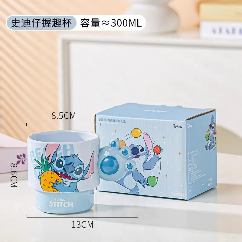 Disney Stitch Mug Office Coffee Cup Stackable Ceramics Mugs High Value Couple Water Cups Student Hot Water Cup Festival Gift