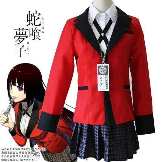 Kakegurui Jabami Yumeko Cosplay Costume Set Polyester