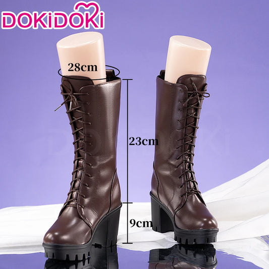 Ciel Phantomhive Andateika Cosplay Shoes Anime DokiDoki Men 9cm Heel Ciel Phantomhive Brown Cosplay Undertaker Halloween Boots