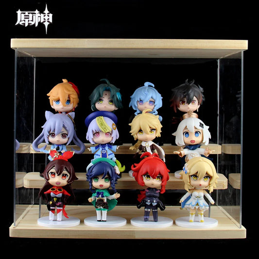 Hot 6pcs/set Genshin Impact Anime Figure Game Cartoon Aether Lumine Amber Venti Diluc Paimon Dolls Toy Kawaii Character Gift