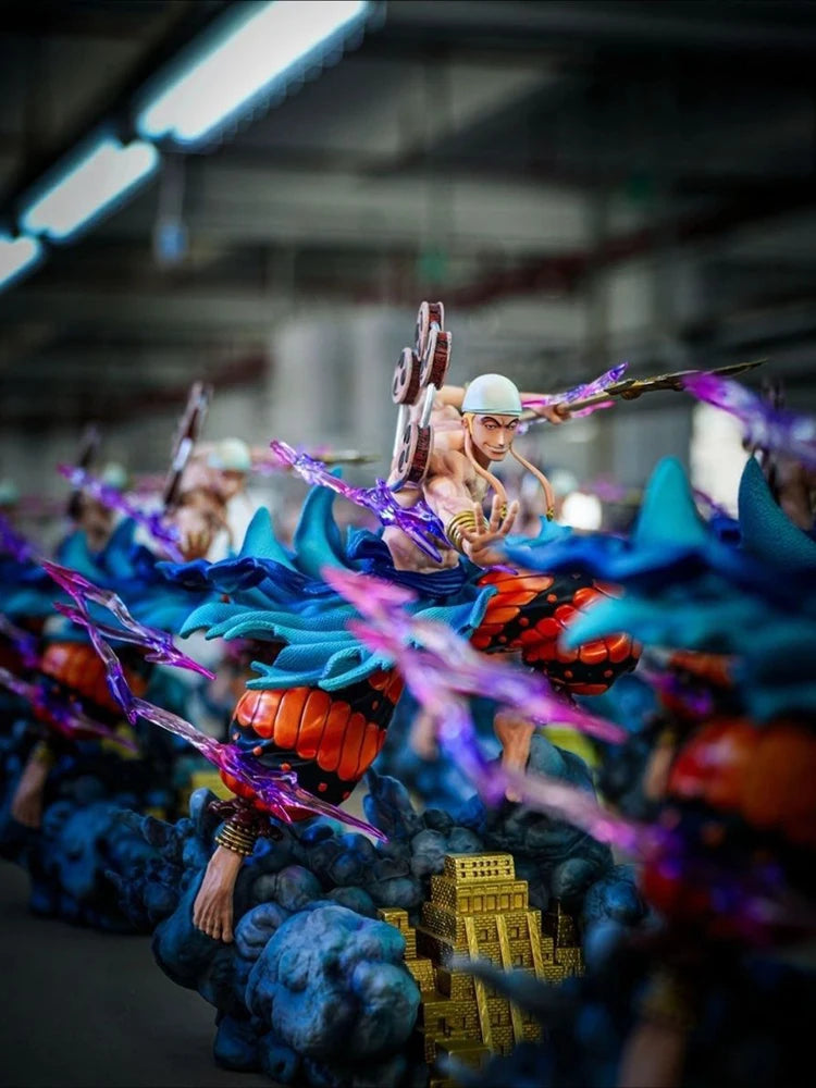 New 28cm One Piece Anime Figure Thor Enel Gk Figurine Oversized Manga Statue Action Model Doll Collectible Ornaments Kids Gifts