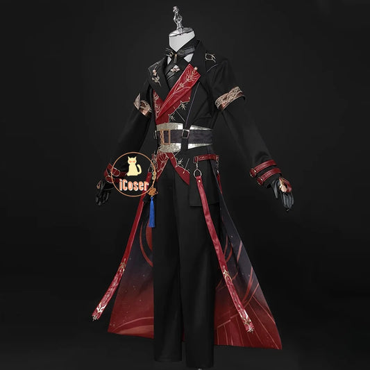 iCoser Love and Deepspace Xavier Cosplay Costume Black Hunter Uniform Shimmering Moonlight Halloween Party Women Men Carnival