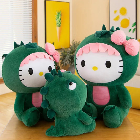 35cm Aoger Hello Kitty Cos Dinosaur Kawaii Cartoon Plush Doll Toys Soft Throw Pillow Back Cushion Girls Birthday Toyd Gifts