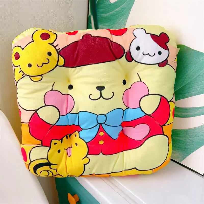Sanrio Kuromi Plush Cushion Cute Anime Pochacco Cinnamoroll Hello Kitty My Melody Chair Non-slip Seat Cushion Xmas Gift For Girl