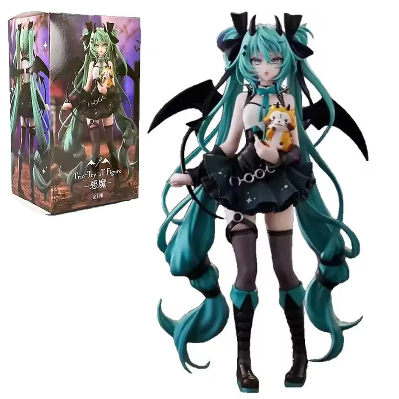 19cm Hatsune Miku Anime Little Devil Raccoon Kawaii Action Figure Pvc Doll Model Figure Toys Desktop Decoration Holiday Gift